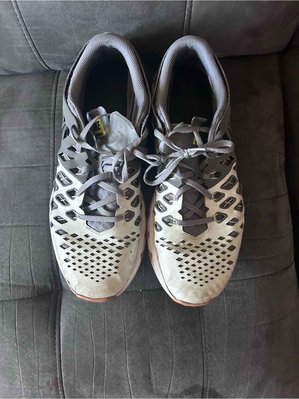 Nike white/grey training shoes